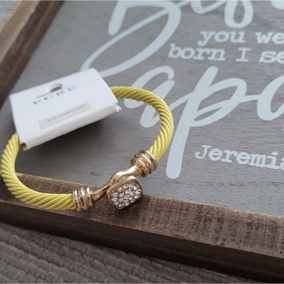 Wire cuff bracelet pearl wire quality with Rhinest - Picture 3 of 3